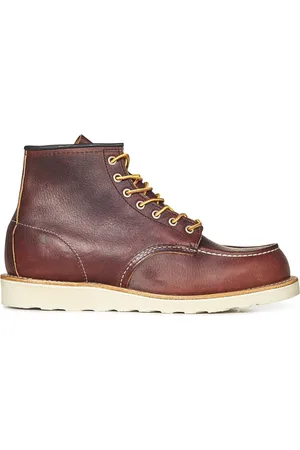 Red Wing Schoenen, Heren, Bruin, 42 EU, Leer, Bruine leren enkellaarzen met vetersluiting