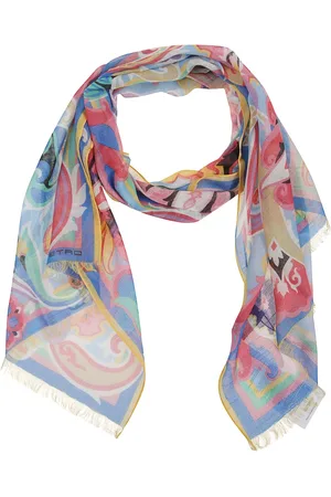 Etro Accessoires, Dames, Veelkleurig, ONE Size, Zijden Bloemensjaal
