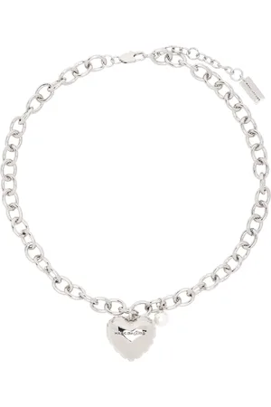 Marc Jacobs Accessoires, Dames, Grijs, ONE Size, Hart Ballon Slot Ketting