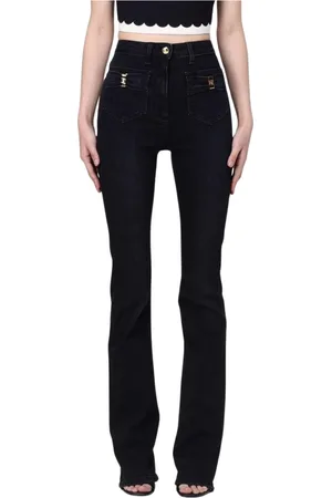 Elisabetta Franchi Jeans, Dames, Zwart, W26, Flare Jeans voor vrouwen in blauw
