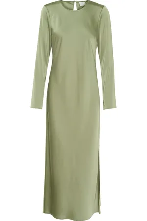 Kaffe Kleedjes, Dames, Groen, 3Xl, Elegante Groene Jurk met Lange Mouwen