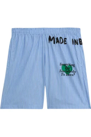 BARROW Korte broeken, Heren, Blauw, S, Katoen, Gestreepte Popeline Unisex Shorts Blauw
