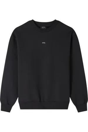A.P.C. Sweatshirts & Hoodies, Heren, Zwart, L, Katoen, Zwart Loose-fit Sweatshirt met Micrologo