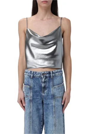 ROTATE Tops, Dames, Grijs, L, Zilver Metallic Cami Top