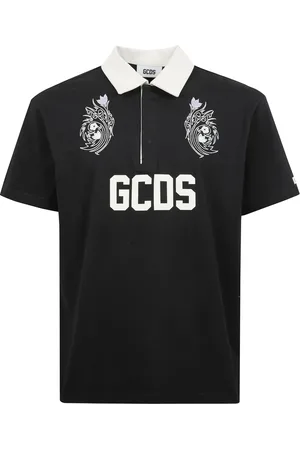 GCDS Tops, Heren, Zwart, L, Katoen, Polo Gebreide Kleding