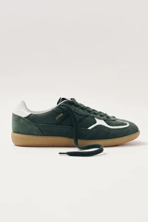 ALOHAS Schoenen, Dames, Groen, 38 EU, Bosgroene Leren Sneakers