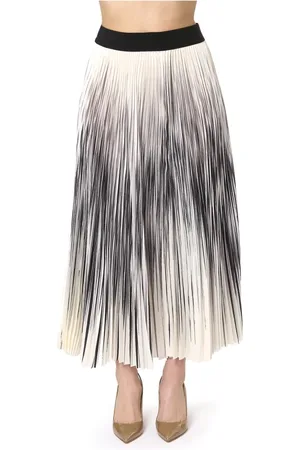 HERNO Rokken, Dames, Zwart, M, Polyester, Midi Geplooide Rok Multicolor Gradiënt