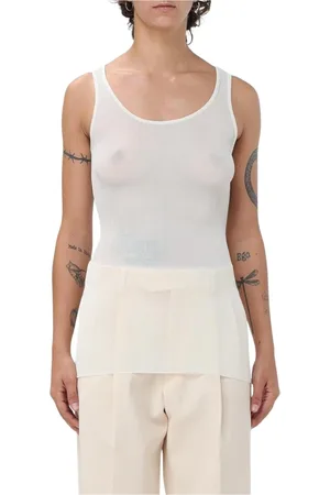 Ami Tops, Dames, Wit, XS, Witte Geribbelde Gebreide Tanktop