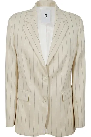 PT Torino Jassen, Dames, , XS, Katoen, Crème Elegant Lichtgewicht Jas