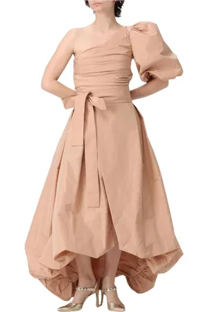 Pinko Kleedjes, Dames, Roze, 2Xs, Elegante Puff Sleeve Wrap Jurk