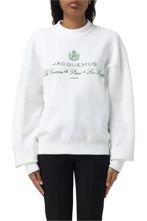 Jacquemus Sweatshirts & Hoodies, Dames, Wit, 3Xs, Katoen, Minimalist Logo Sweatshirt