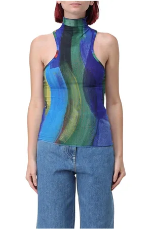 SUNNEI Tops, Dames, Veelkleurig, S, Polyester, Kleurrijke Verfspat Mouwloze Top