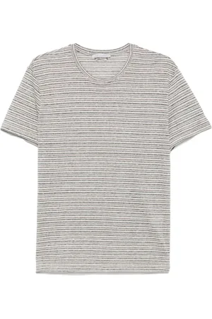 D.A. Daniele Alessandrini Tops, Heren, Grijs, L, Bruine Crew Neck T-shirt