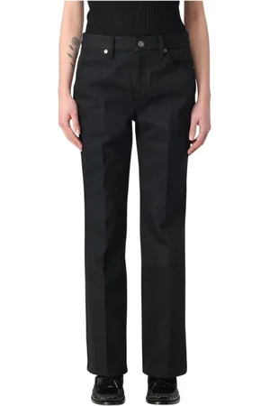 Jil Sander Jeans, Dames, Zwart, W26, Witte Straight Leg Jeans