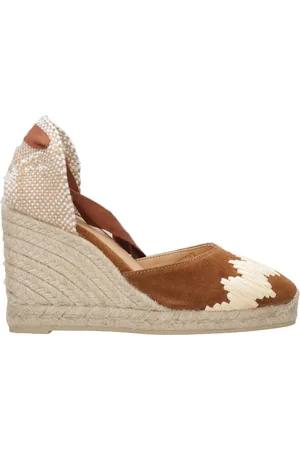 Castaner Schoenen, Dames, Bruin, 35 EU, Suède, Bruin Suède Enkel Kant Wig Sandalen