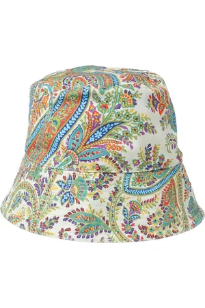 Etro Accessoires, Dames, Veelkleurig, L, Katoen, Witte Paisley Bucket Hat