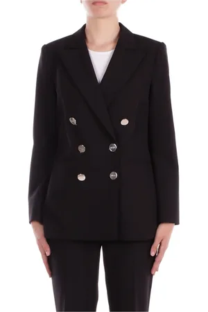 Liu Jo Jassen, Dames, Zwart, M, Polyester, Zwarte Jassen Collectie 1 Logo