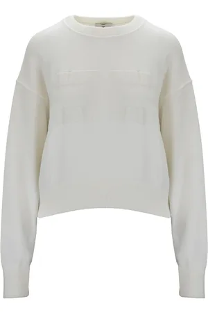 Elisabetta Franchi Truien, Dames, Wit, S, Polyester, Dames Logo Crop Sweatshirt