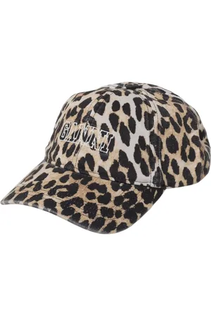 Ganni Accessoires, Dames, Veelkleurig, ONE Size, Katoen, Luipaardprint Pet Stijlvolle Vrouw