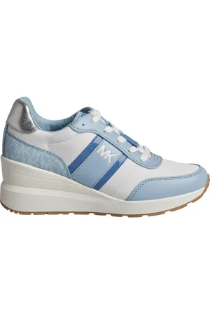 Michael Kors Schoenen, Dames, Blauw, 36 EU, Polyester, Casual hoge sneakers voor vrouwen