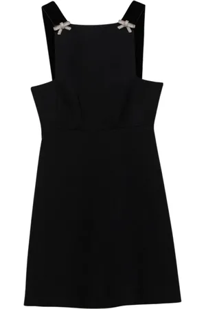 Prada Kleedjes, Dames, Zwart, S, Kristalstrik Detail Mini Jurk