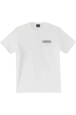 Paul Smith Tops, Heren, Wit, M, Katoen, Grafische Cirkel Print Wit Katoenen T-shirt