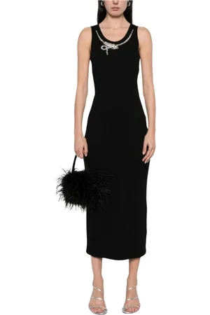 Givenchy Kleedjes, Dames, Zwart, S, Zwarte Versierde Midi Jurk