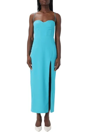 MVP Wardrobe Kleedjes, Dames, Blauw, M, Turquoise Bodycon Midi Jurk