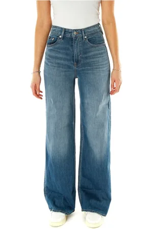 Denham Jeans, Dames, Blauw, W26 L30, Denim, Flared High Waist Jeans
