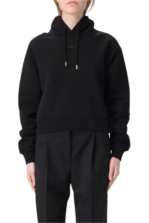 Jacquemus Sweatshirts & Hoodies, Dames, Zwart, M, Katoen, Ivory Cropped Sweatshirt