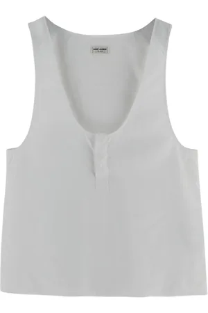 Saint Laurent Tops, Dames, Wit, L, Stijlvolle Damesmode Collectie