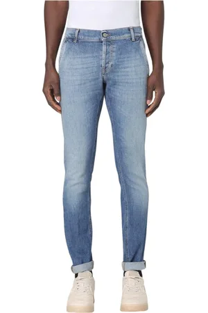 Dondup Jeans, Heren, Blauw, W34, Denim, Moderne Slim Fit Jeans