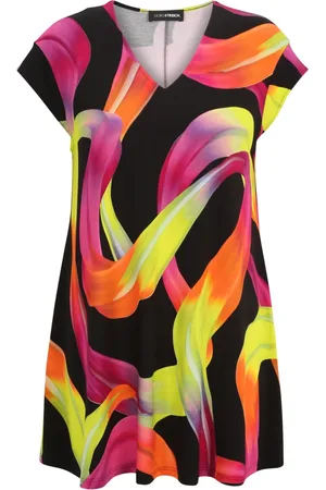 DORIS S Blouses & Shirts, Dames, Veelkleurig, 2Xl, Kleurrijke Grafische Print Tuniek Top