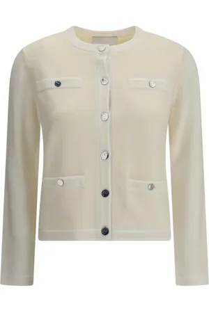 Tory Burch Truien, Dames, , L, Wol, Elegante Wollen Vest met Logoknopen
