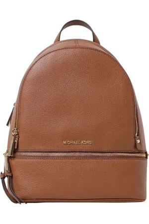 Michael Kors Tassen, Dames, Bruin, ONE Size, Leer, Zwarte Leren Ritsrugzak