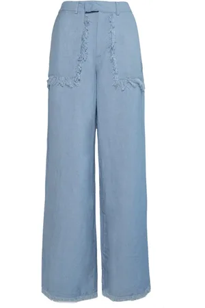 Hest Hést, Broeken, Dames, Blauw, XS, Linnen, Lila Linnen Broek Geweven Broek/Shorts