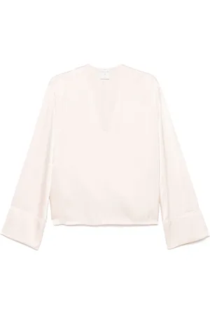 FORTE FORTE Blouses & Shirts, Dames, , S, Zijden Top met Lange Mouwen