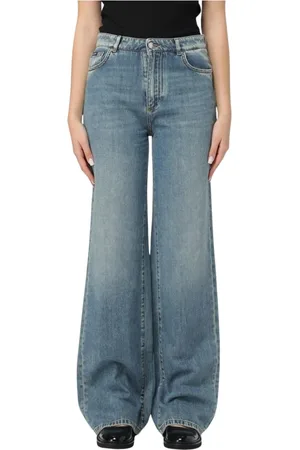 Dolce & Gabbana Jeans, Dames, Blauw, S, Blauwe Wide Leg Jeans