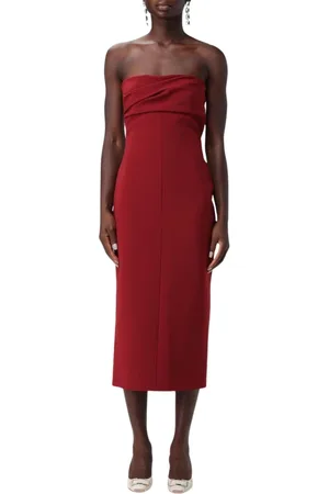 Serafini Kleedjes, Dames, Rood, M, Rode Sheath Jurk Elegante Vrouwelijke Stijl
