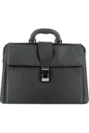 Piquadro Tassen, Heren, Zwart, ONE Size, Leer, Chique Medische Stijl Laptoptas