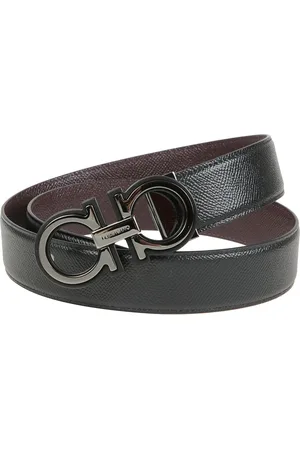 Salvatore Ferragamo Accessoires, Heren, Zwart, 100 CM, Omkeerbare Verstelbare Riem met Gancini Gesp