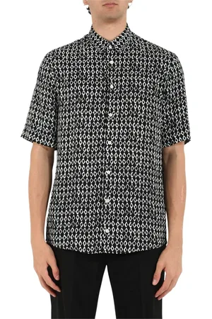 Patrizia Pepe Overhemden, Heren, Zwart, 2Xl, Losvallende patroon viscose overhemd
