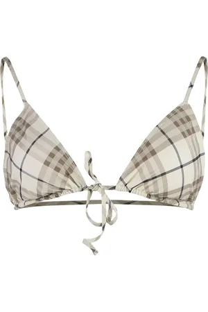 Burberry Badkleding, Dames, , M, Driehoek Bikini Top met Check Motif