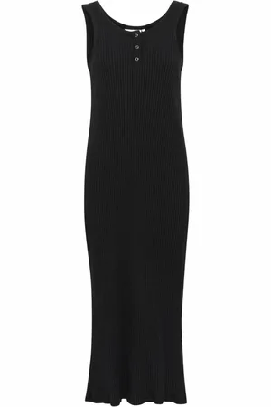 Karen by Simonsen Kleedjes, Dames, Zwart, 2Xs, Katoen, Eenvoudige Meteoriet Jurk met Brede Bandjes