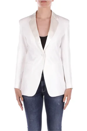 Dondup Jassen, Dames, Wit, M, Polyester, Witte jassen met knoopsluiting
