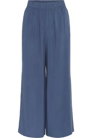 Part Two Broeken, Dames, Blauw, 2Xl, Elastische Taille Wijde Pijp Viscose Broek