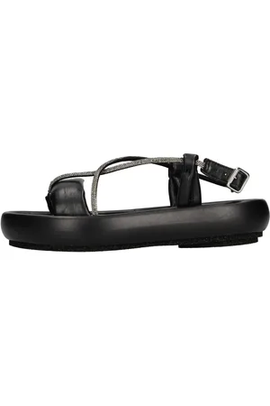 Patrizia Bonfanti Schoenen, Dames, Zwart, 38 EU, Leer, Sandalen Zwart