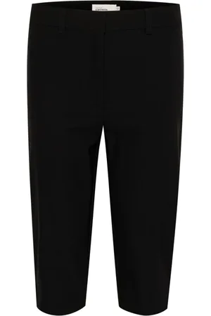 Karen by Simonsen Broeken, Dames, Zwart, 3Xl, Slim-fit Capri Broek Meteorite