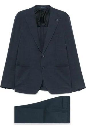 TAGLIATORE Pakken, Heren, Blauw, XL, Wol, Stretch wollen pak