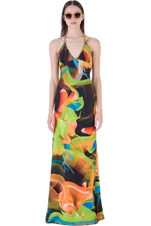 Silvian Heach Kleedjes, Dames, Veelkleurig, S, Polyester, Bedrukte lange jurk